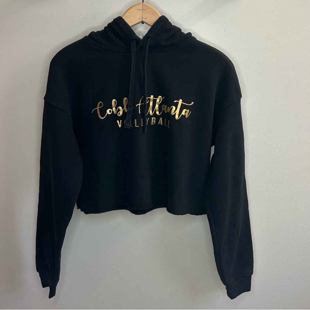 Bella Canvas Crop Hoodie black Size S